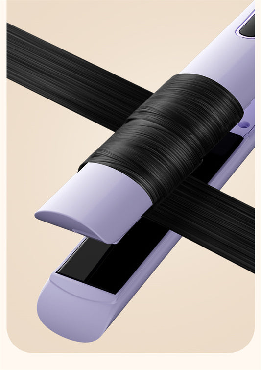 Professional Hair Straightener & Curler 2-in-1, Ceramic Flat Iron with LCD Digital Display