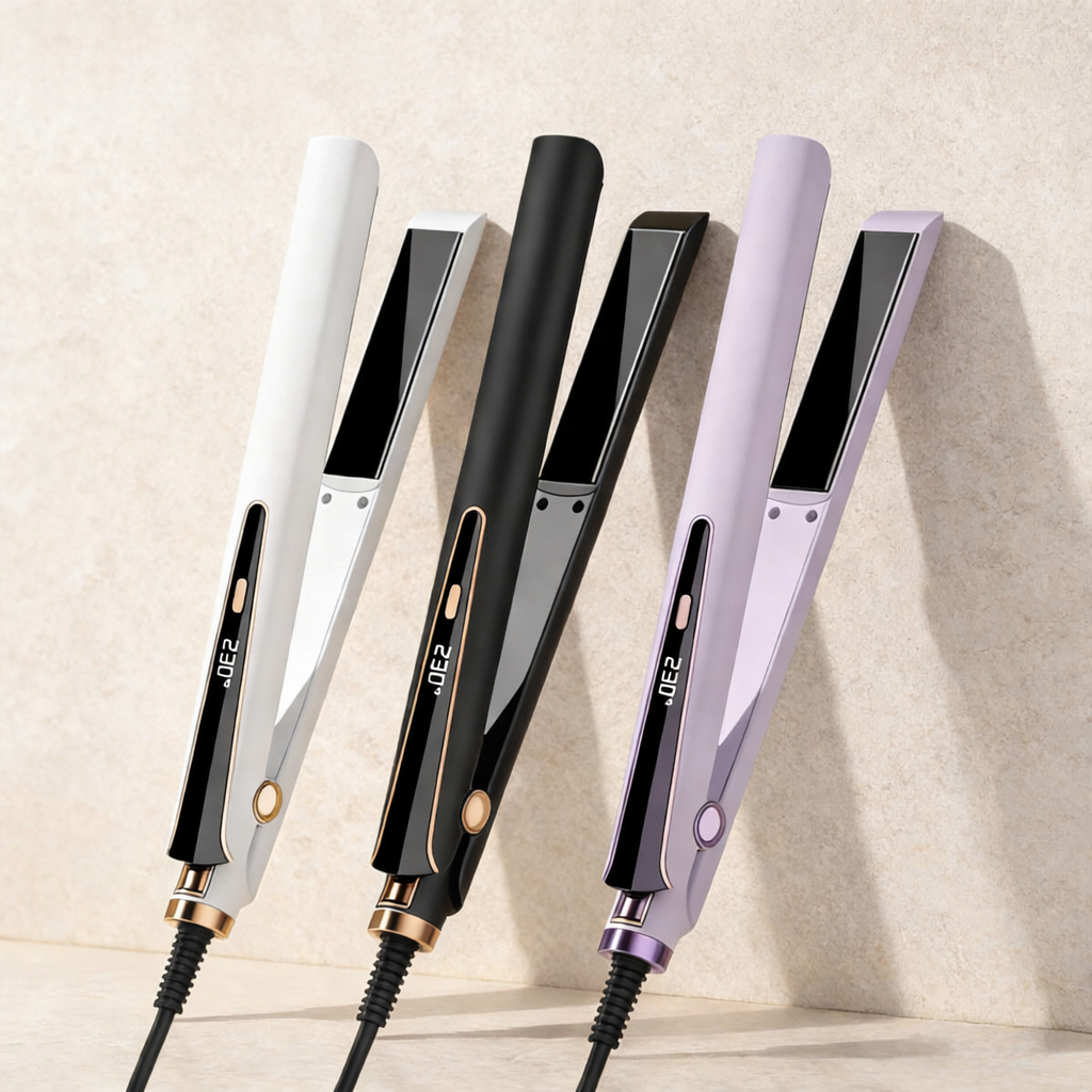 Professional Hair Straightener & Curler 2-in-1, Ceramic Flat Iron with LCD Digital Display