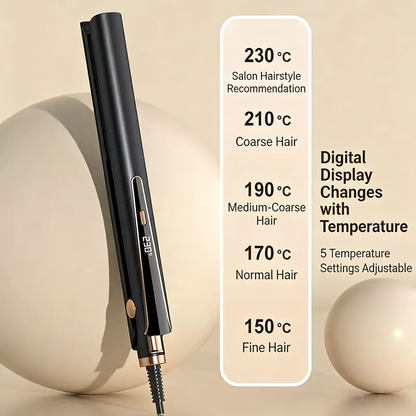 Professional Hair Straightener & Curler 2-in-1, Ceramic Flat Iron with LCD Digital Display