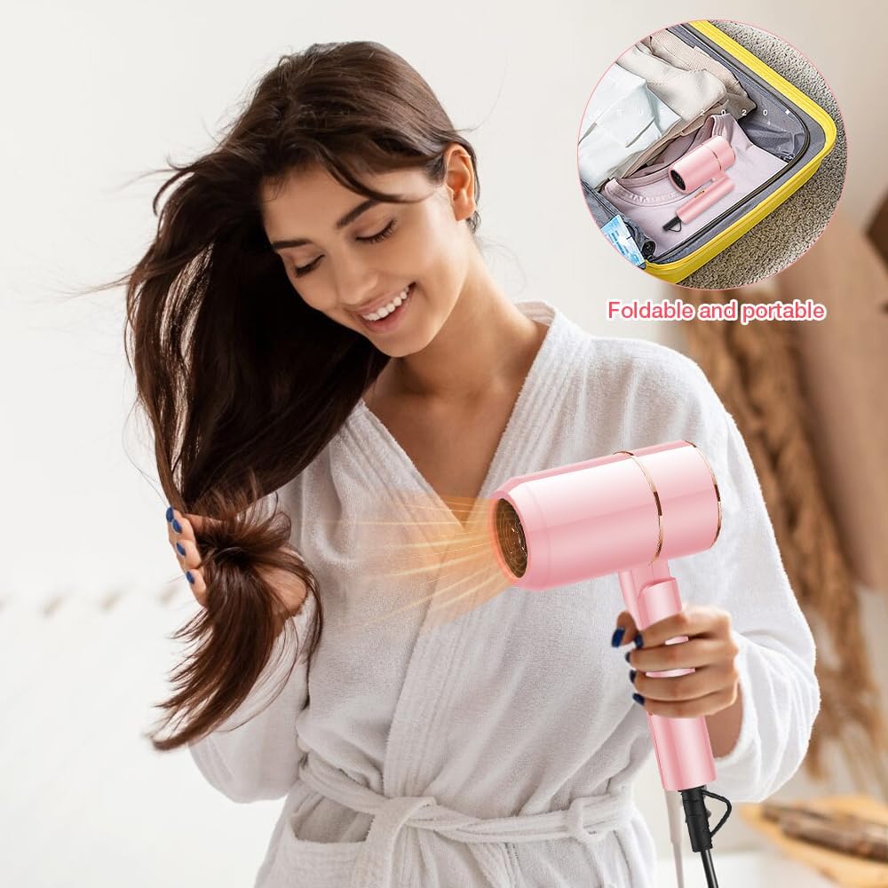 Travel Hair Dryer 800W Mini Foldable Blow Dryer