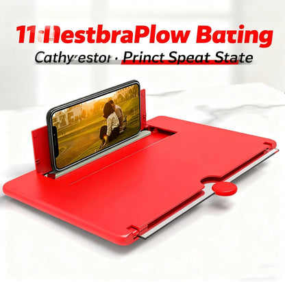 12" Phone Screen Magnifier 2-4X, HD Mobile Phone Video Amplifier with Foldable Stand
